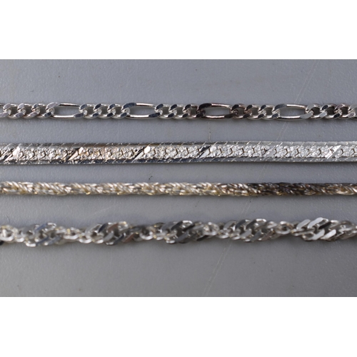 120 - Four Silver 925. Bracelet Chains