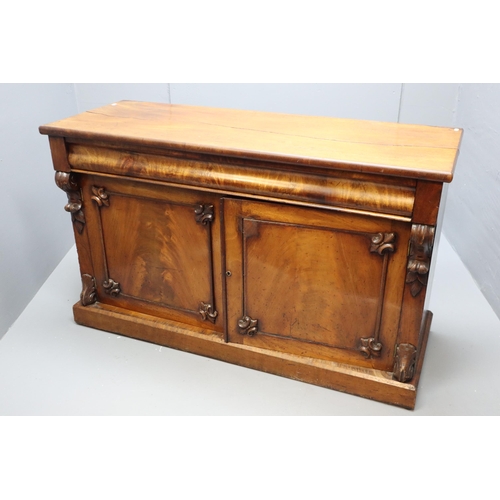 580 - Antique Victorian Light Mahogany Chiffonier Sideboard with One Large Full Length Storage drawer and ... 