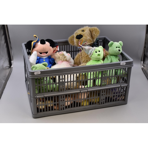 565 - Selection of 11 Soft Toys inclduing Cabbage Patch Doll, 3 Tagged TY Beanies, Disney Mickey Mouse, KR... 