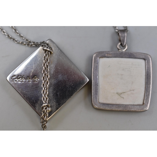 125 - Two Necklaces, One a Silver 925 Italy Necklace with a Clizio Ornato Pendant, Chain 18