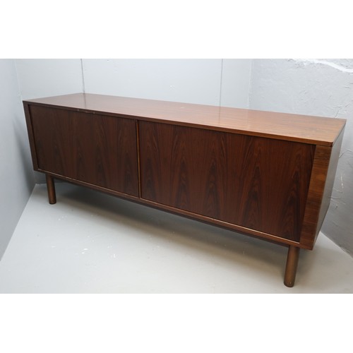 587 - Mid Century Tambour Sliding Niels Koefoed Danish Rosewood Sideboard (79