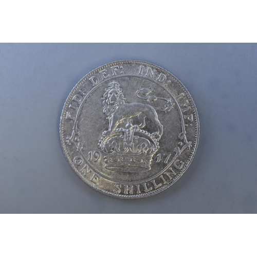 136 - George V 1917 Silver Shilling