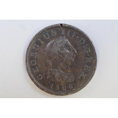 138 - George III 1806 One Penny Coin