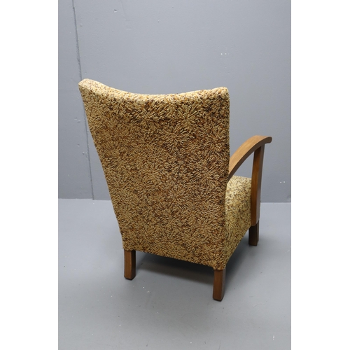 599 - Mid Century Comfy Armchair in Re-Upholstered and Sturdy Condition