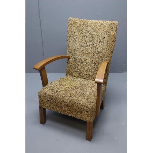 599 - Mid Century Comfy Armchair in Re-Upholstered and Sturdy Condition