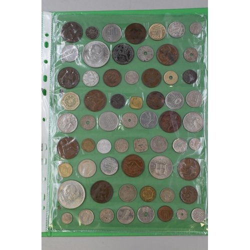 158 - Folder Containing approx 200 British and Foreign Coins