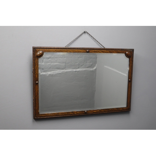 621 - Wooden Frame Wall Hanging Mirror Approx 28.5