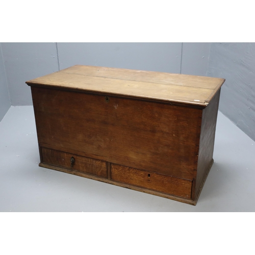 617 - Early Mid Century Oak travel Chest with Two Drawer Lower Storage and Two Drawer Internal Storage sho... 