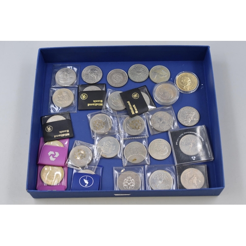 165 - Selection of Collectable UK Crowns To Include Gilt Churchill, Charles and Diana, Silver Jubilee, And... 