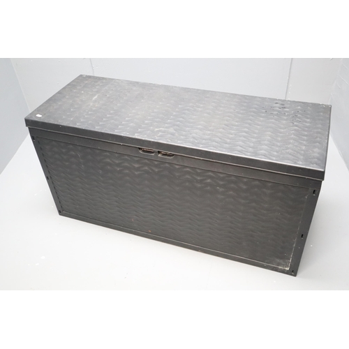 637 - Large Black Plastic Garden Storage Box approx 46