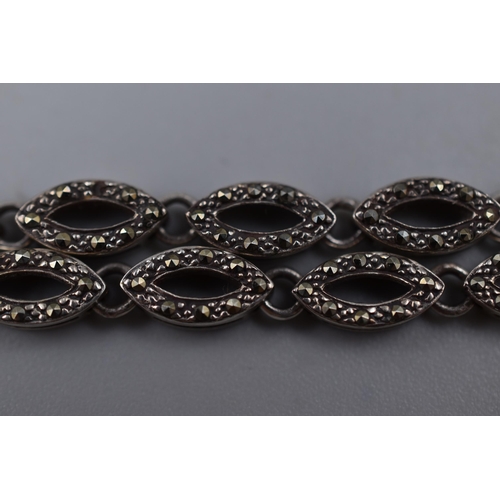 192 -  Marcasite Stoned 925. Silver Bracelet