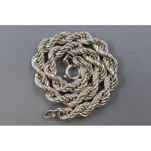 196 - Silver 925. Twisted Chain Bracelet Chain, In Presentation Box