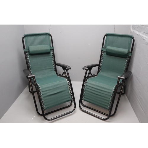 646 - Two Matching Good Quality Folding Garden Sun Loungers/ Chairs