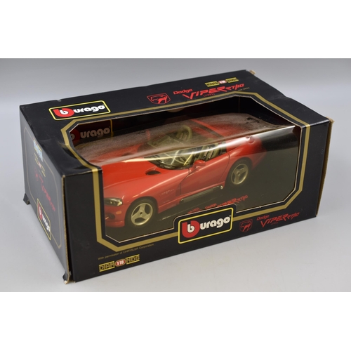 203 - Bburago Boxed Die-Cast Model, DODGE VIPER RT/10 ( 1992 ) RED - 1/18 , COD.3025