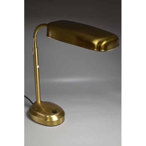 698 - Two Table Lamps To Include Brushed Metal Adjustable Lamp and Other. Both Power On When Tested