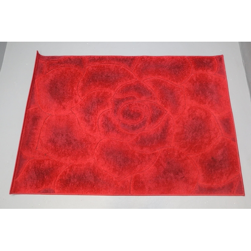 652 - Belgavia Red Carved Floral Rug Approx 110cm x 160cm