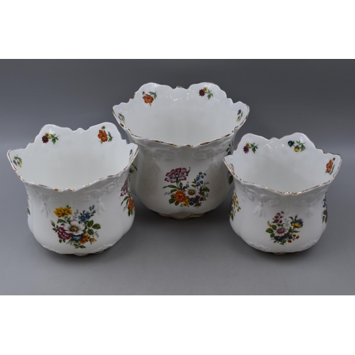 708 - Three Brosnic Bone China Decorative Planters