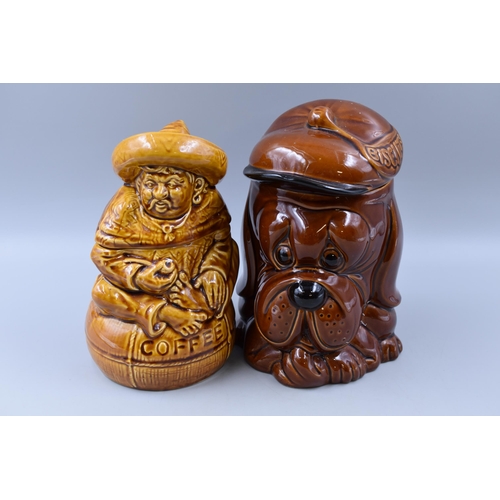 715 - Price Kensington Glazed Dog Biscuit Jar, With Sadler Glazed Ceramic Coffee Jar. Approx 9.5