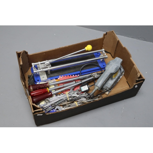 753 - Mixed Selection of Tools inclduing Electric Sander, Yankee Screwdrivers, Spanners, Tile Cutter and M... 