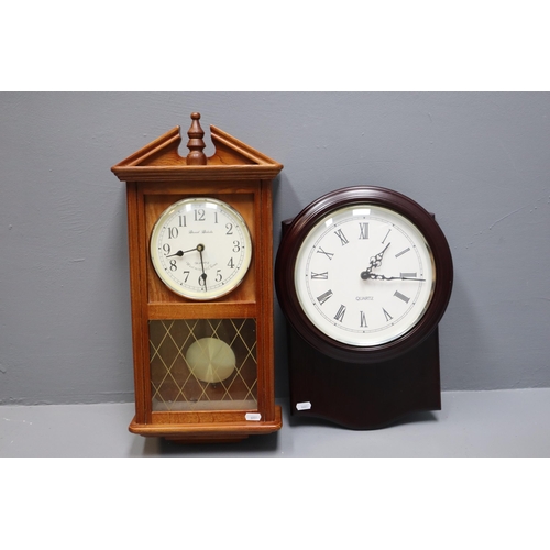 722 - Daniel Dakota Westminster Chime Wood Cased Wall Clock (22