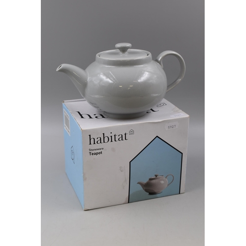 313 - Habitat Stoneware Teapot New Complete with Box