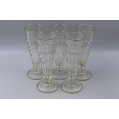 446 - Five Vintage Pressed Glass Sundae Glasses 9