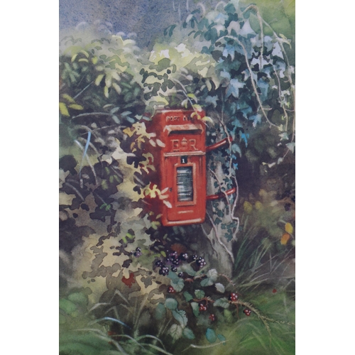 462 - Four Framed and Glazed Limited Edition Signed Judy Boyes Prints Depicting Postboxes, All Approx 16.5... 