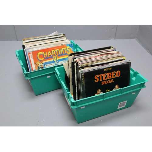 520 - Two Boxes of a Large Collection of Records to include Classical Music, Brass Bands, Richard Clayderm... 