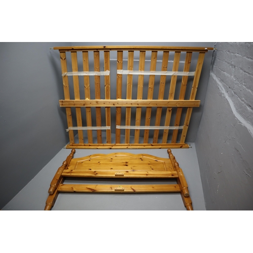 616 - Good Quality Solid Pine Double Bed Frame approx 81