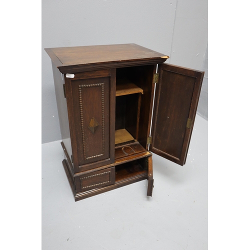 636 - Vintage Oak Geometric Four Door Cabinet (a/f) 23