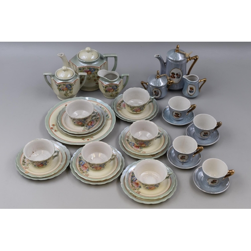 705 - Two Miniature Tea Sets To Include 22 Piece Floral Codeg Tea Set, And Eleven Piece Set Depicting Vict... 