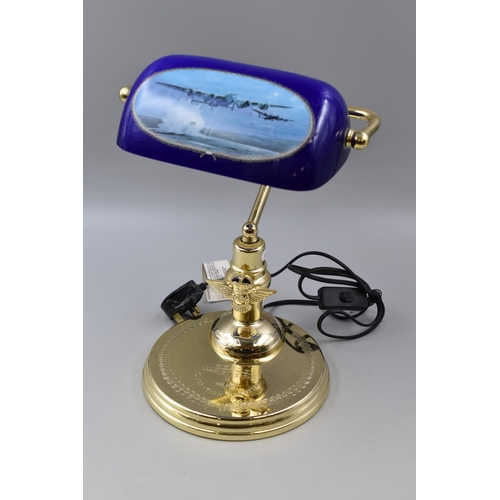 298 - Bankers Style Lamp Commemorating RAF Operation Chastise