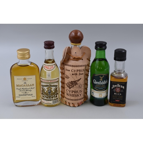 198 - Collection of Mini Spirits to include Jim Beam, Pernod, House of lords, Macallan, Napoleon Glenfiddi... 