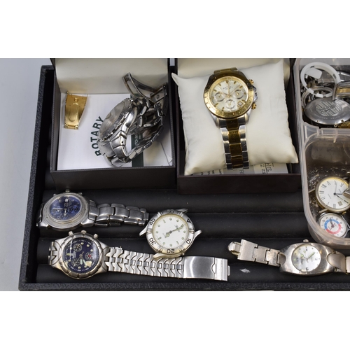 73 - A Large Selection of Watches (Mechanical and Quartz) For Spares or Repairs, To Include Rotary