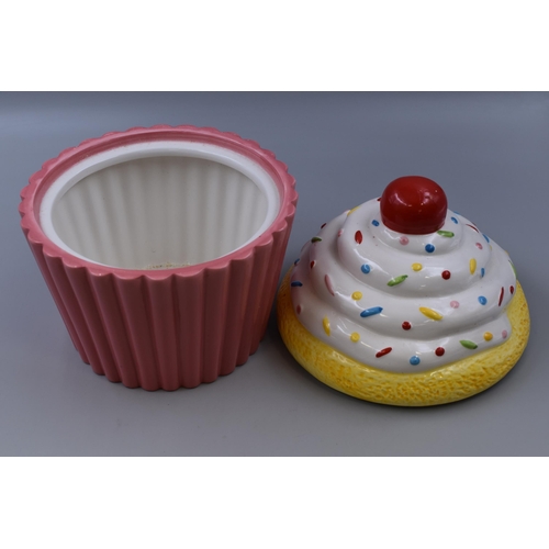 337 - LARGE Ceramic Cookie Jar in the form of a Giant Cup Cake