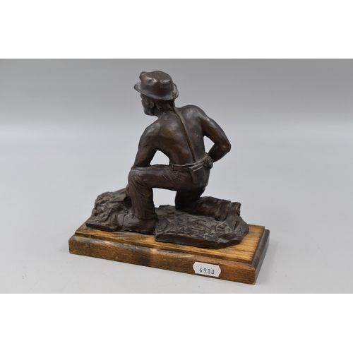 167 - Detailed Bronzed Resin Signed Sculpture on Wooden plinth Entitled 