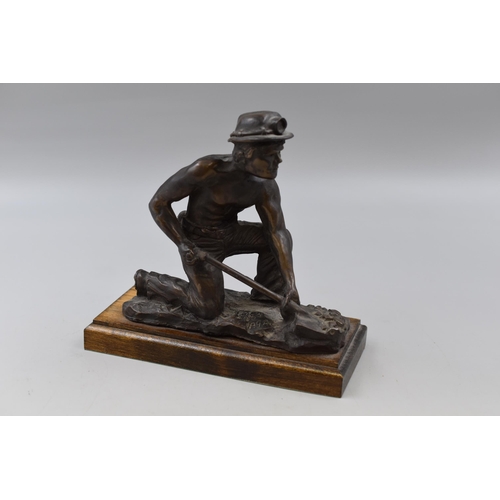 167 - Detailed Bronzed Resin Signed Sculpture on Wooden plinth Entitled 