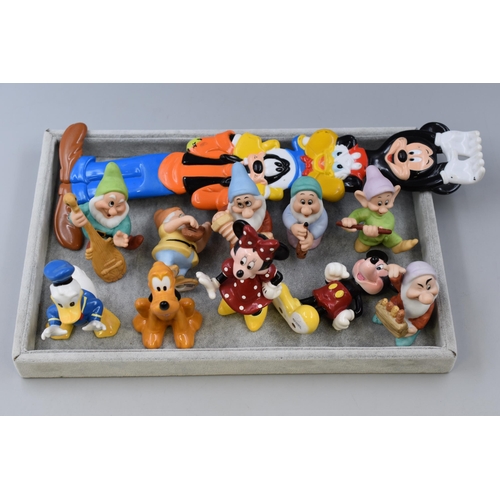 100 - Collection of Disney Ceramic Figures To Include SIX Of The Seven Dwarfs, Mickey and Minnie Mouse, Pl... 