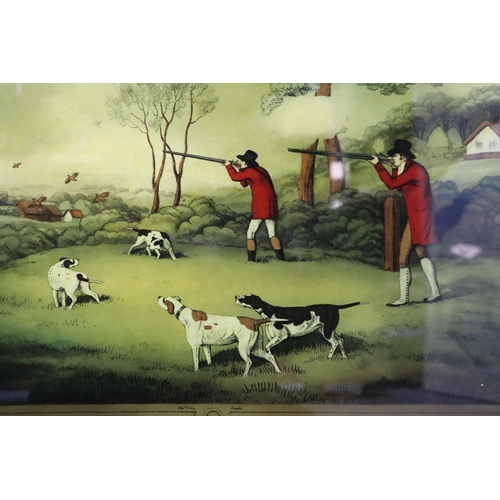 346 - A Vintage French 'La Chasse Aux Perdrix' Partridge Shooting Colour Lithograph Print, Approx 23.5