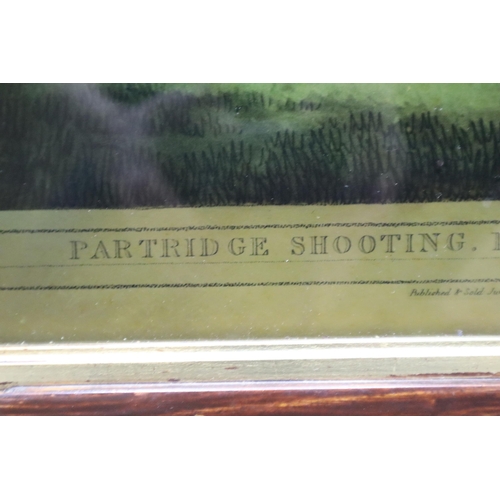 346 - A Vintage French 'La Chasse Aux Perdrix' Partridge Shooting Colour Lithograph Print, Approx 23.5