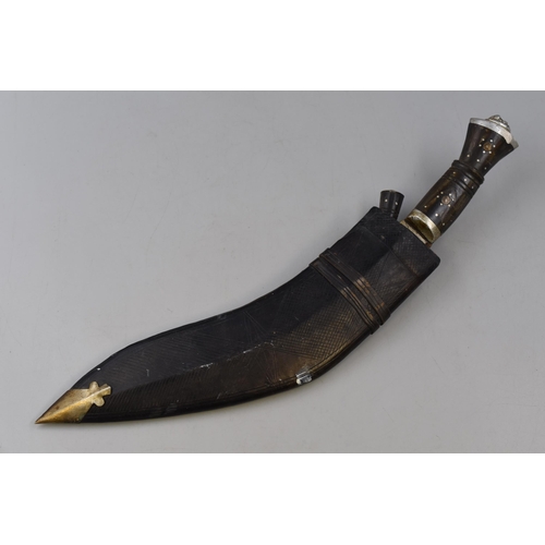 178 - Gurkha Kukri knife with Leather Sheath and two Smaller Knives