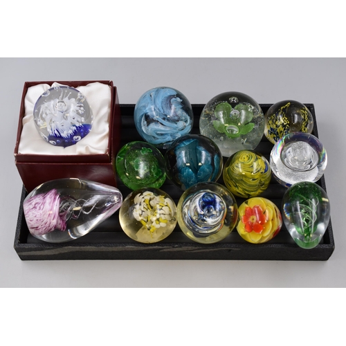 179 - Selection of Thirteen Assorted Glass Paperweights