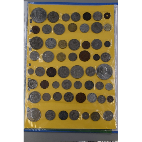 126 - Folder Containing approx. 200 Mixed English and Foreign Coins