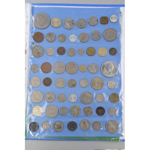 126 - Folder Containing approx. 200 Mixed English and Foreign Coins