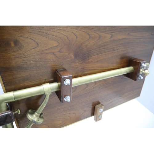 471 - A Vintage Brass and Metal Adjustable Card Table, On Castors. Approx 24