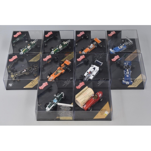 535 - Collection of Ten 'Quartzo' Model Die-Cast Vintage Racing Cars, Some Limited Edition, Scale 1;43 To ... 