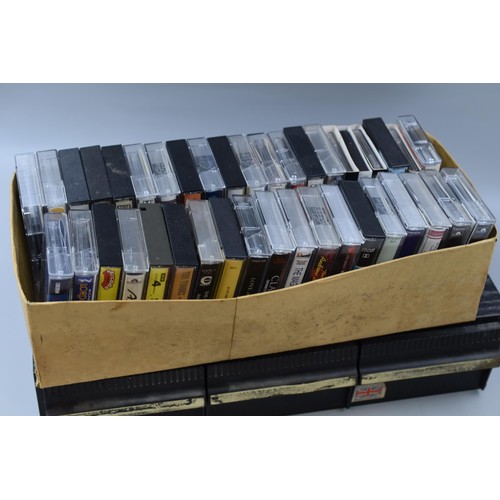 477 - Selection of Cassette Tapes Including Bob Marley, Led Zepplin and More with 2 Cassette Storage