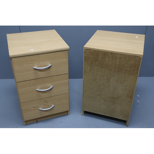 577 - A pair of beech wood drawers 3 drawers in each set (24.5