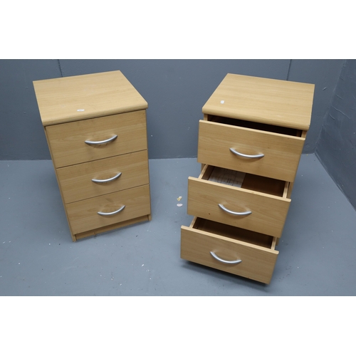 577 - A pair of beech wood drawers 3 drawers in each set (24.5