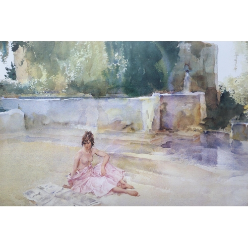 382 - A Gilt Framed and Glazed William Russell Flint Limited Edition (193/675) Print 'The Newspaper', Appr... 